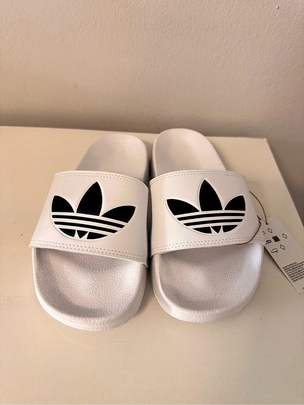 adidas Adilette Slide Sandals in White & Black NWT